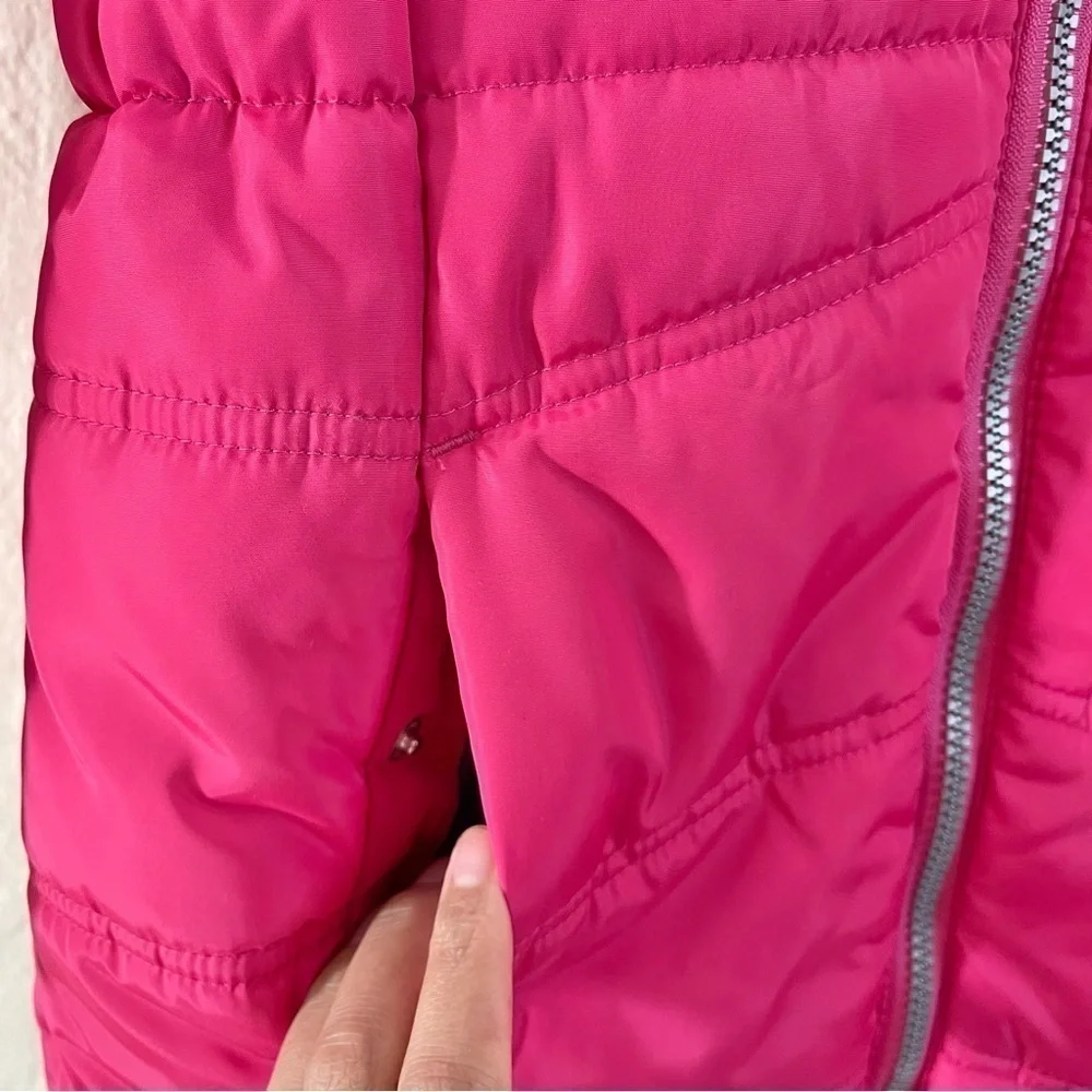Calvin Klein Big Girls Aerial Hooded Jacket with Faux-Fur Trim Size Medium Pink